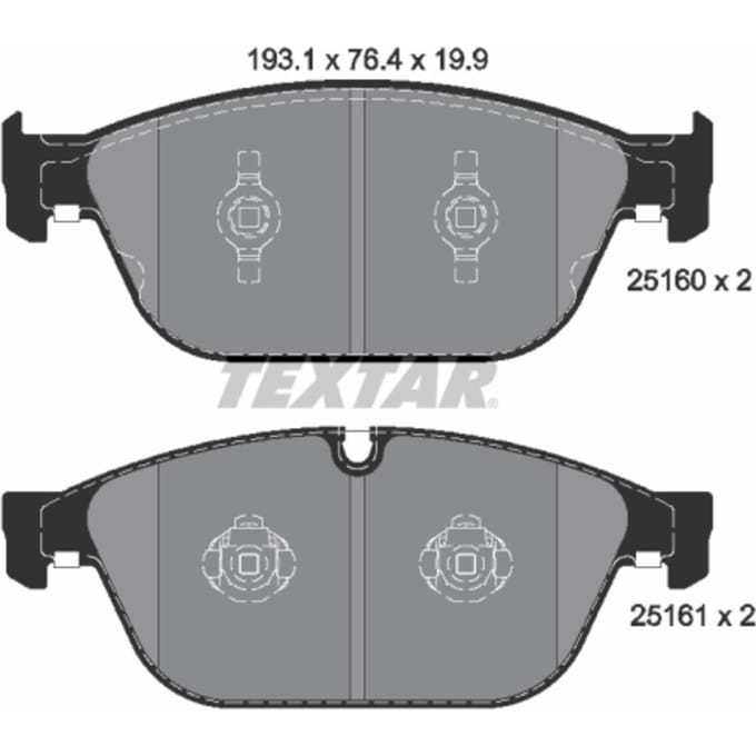 Remblokset TEXTAR 2516002, voor