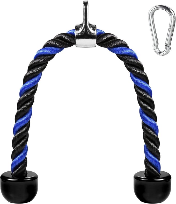 Deluxe Tricep Touw voor Kabelstation - 68 cm Lengte - Antislip Gym Workout Accessoire