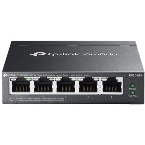 TP-Link Omada ES205G beheerde gigabit-ethernet-switch (10/100/1000) voeding via ethernet (PoE) zwart