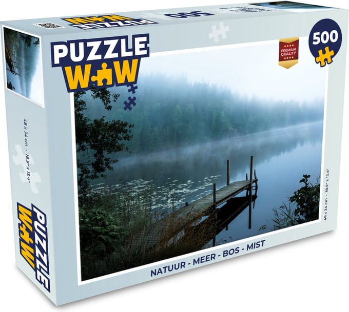 Puzzel Natuur - Meer - Bos - Mist - Legpuzzel - Puzzel 500 stukjes