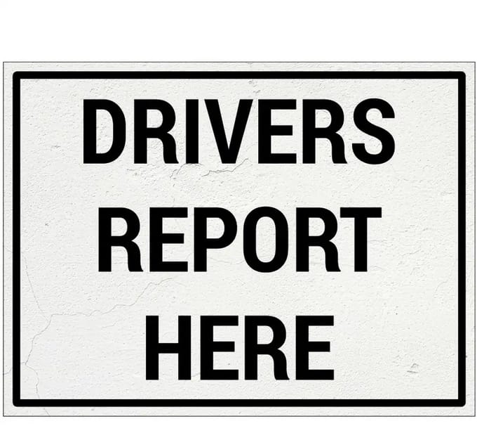 Drivers report here bord | Forex Re materiaal | 40 x 30 cm