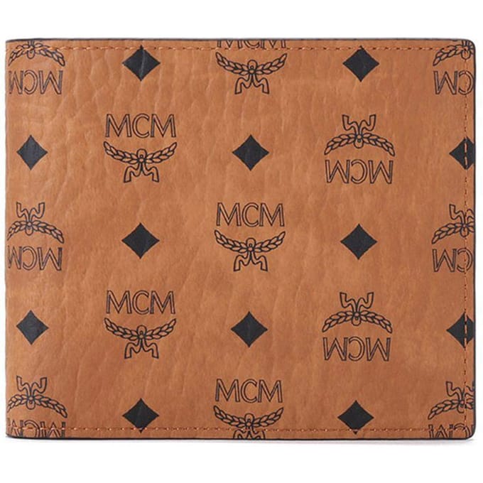 MCM Visetos Origineel Gecoat Canvas Korte Portemonnee Heren portemonnees Bruin Cognac MXSAAVI01CO001 Basic Set (Bag+Dust Bag)
