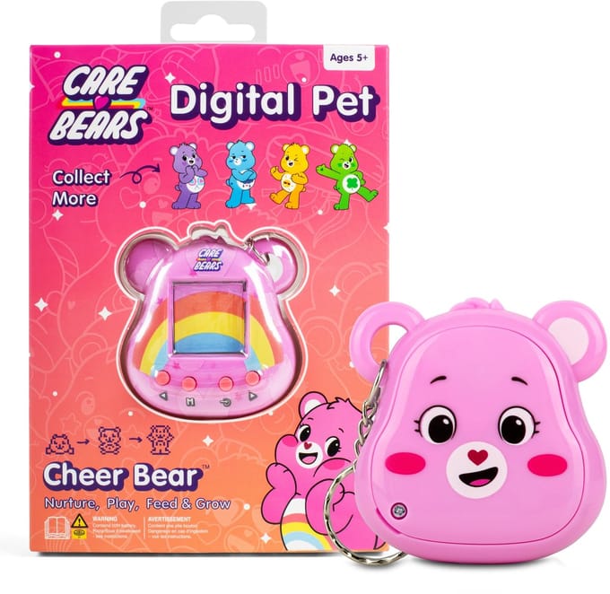 Cheer Bear - Care Bears digital pet - sleutelhanger met interactieve virtuele Troetelbeer - mini games