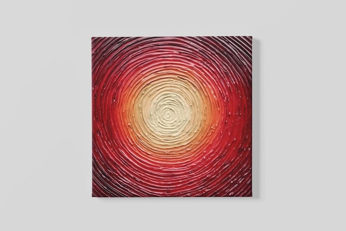 Vierkant Canvas Schilderij - Abstracte Kunst - 40x40x2 cm