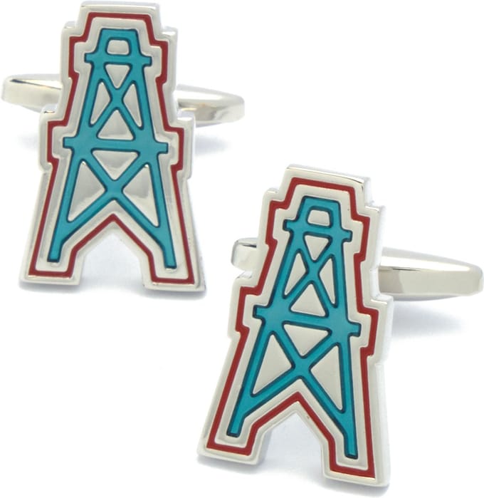 Manchetknopen - Boorplatform Toren Rood en Blauw