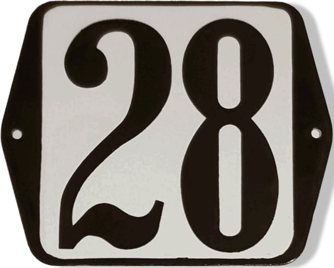 Huisnummer standaard nummer 28