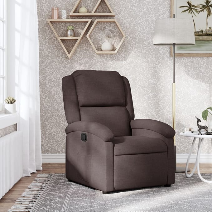 vidaXL - Fauteuil - verstelbaar - stof - donkerbruin