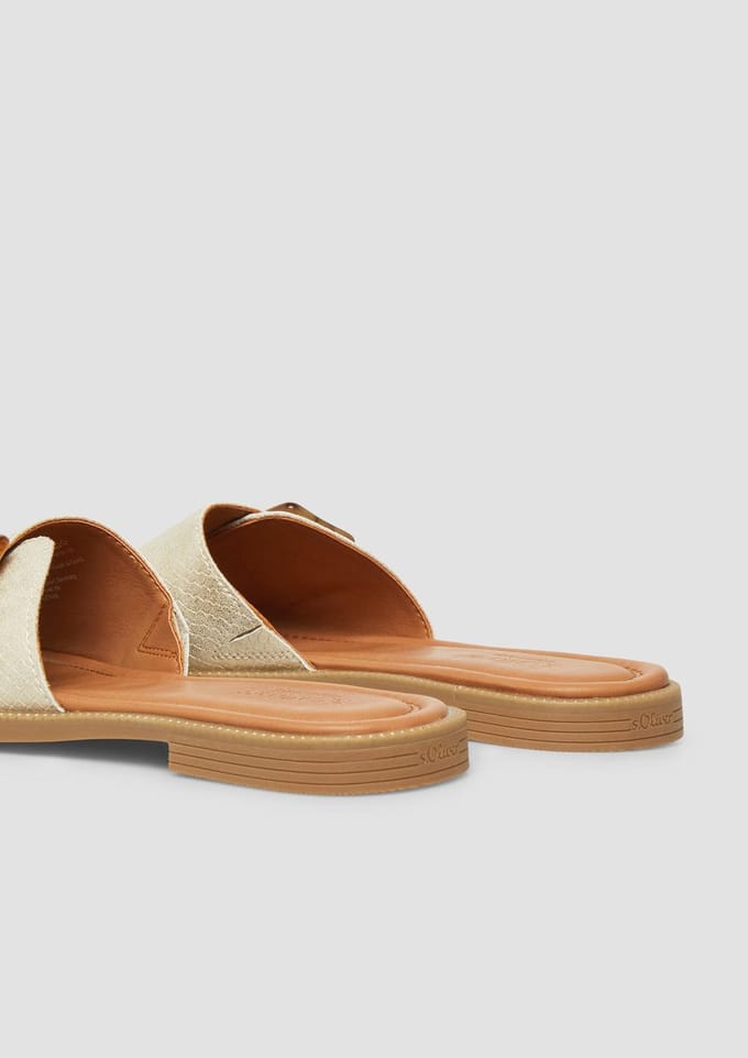 Sandalen met leren uitstraling en sierelement dames s.Oliver