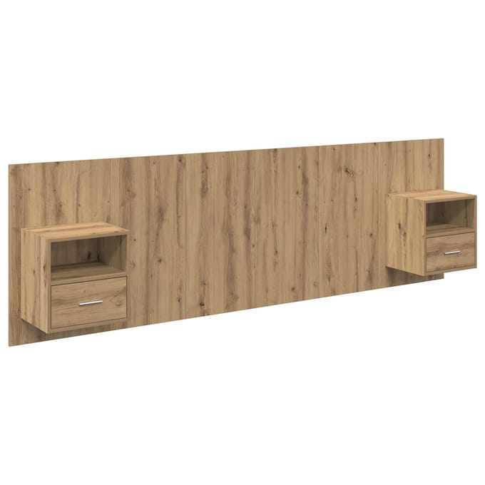 vidaXL - Hoofdeinde - Met - Kast - 3 - st - Artisan - Eiken - Bewerkt - hout