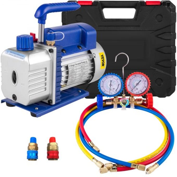 VEVOR vacuümpomp 220 V 50 Hz vacuümpomp vacuümapparatuurpomp 1720 U koelmiddel vacuümpomp