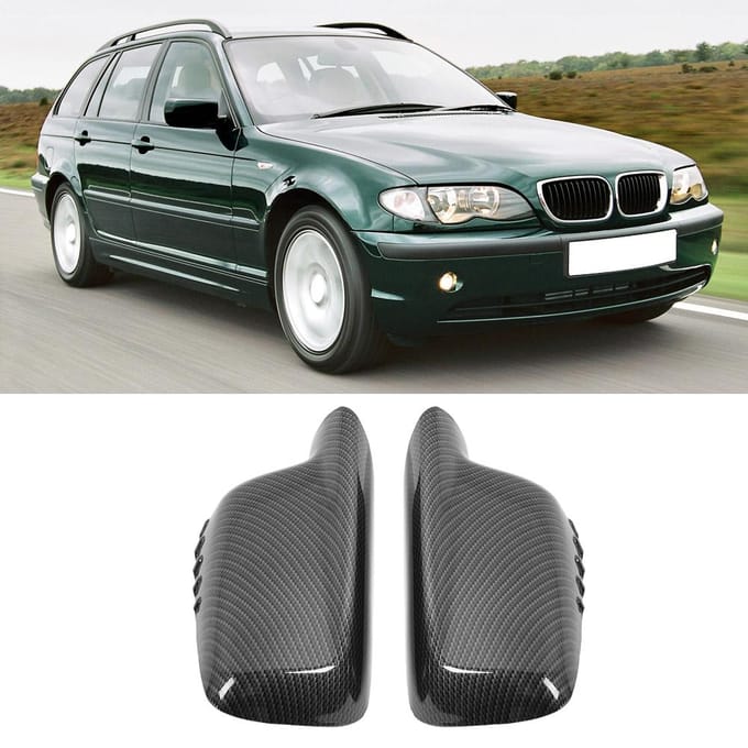 2 stuks Achteruitkijkspiegelkap Behuizing voor 3 Serie E46 7 Serie E66 gray