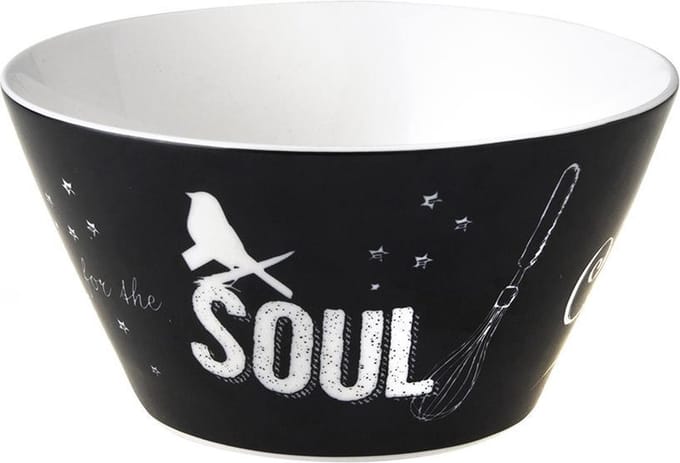 Dutch Rose Zwart/Wit Kom Soul - Ø14cm - Zwart