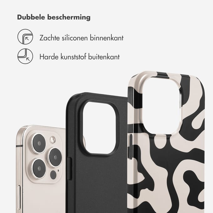 Selencia Hoesje - Geschikt voor Apple iPhone 14 - Backcover - Art Wave Black