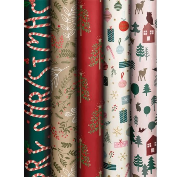 Stewo kerst cadeaupapier traditional jule, formaat 70 x 200 cm assorti