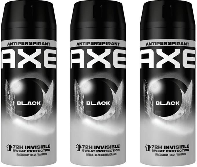 Axe Deo Spray Black Dry - 3 x 150 ml - 72H Anti-Perspirant - Anti Sweat
