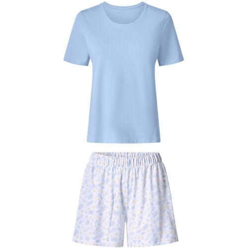 ESMARA Korte dames pyjama (Blauw/wit, XS (32/34))