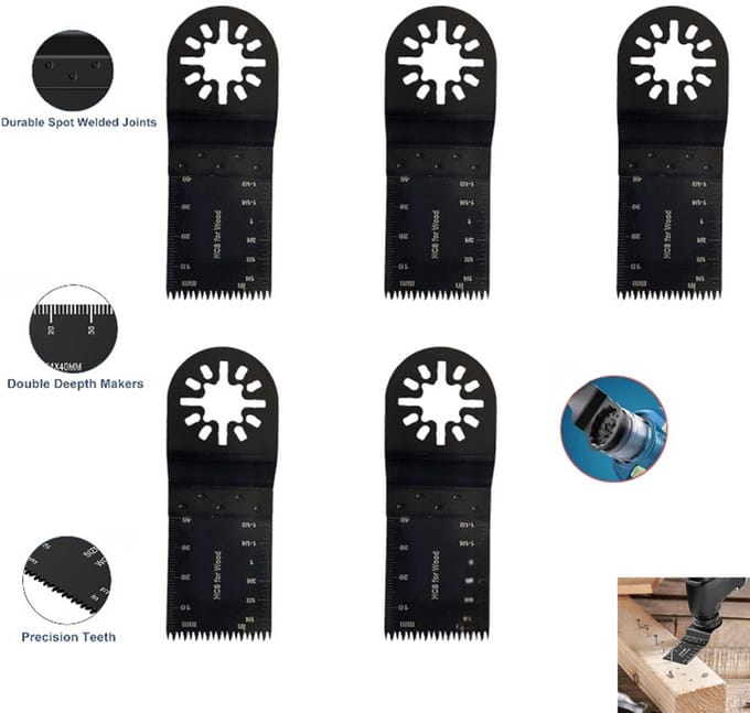 5 stuks - Star Lock Interface Speciaal Zaagblad - Multifunctionele Opening Trimmen Hout Kunststof Blad - 34mm - Functioneel Gereedschap Bi-Metaal Zaagblad