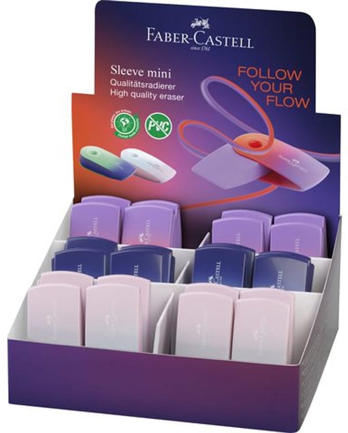 Gum Faber Castell Sleeve mini Flow Edition display 24 stuks