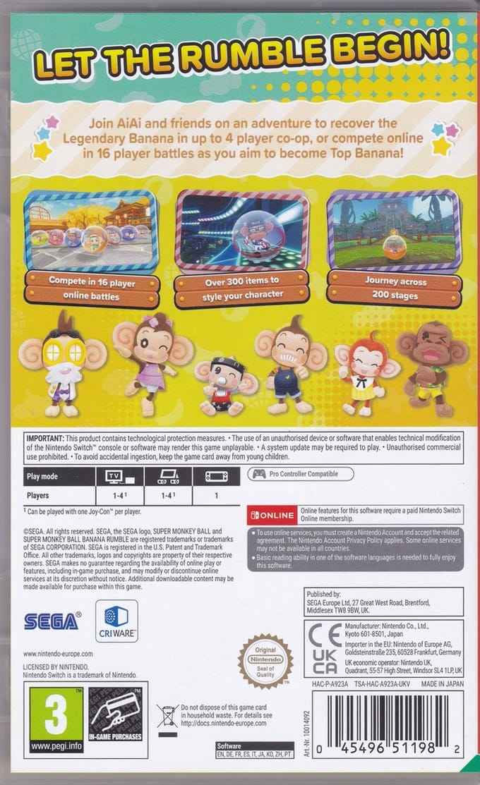 Super Monkey Ball Banana Rumble - Nintendo Switch - Platform