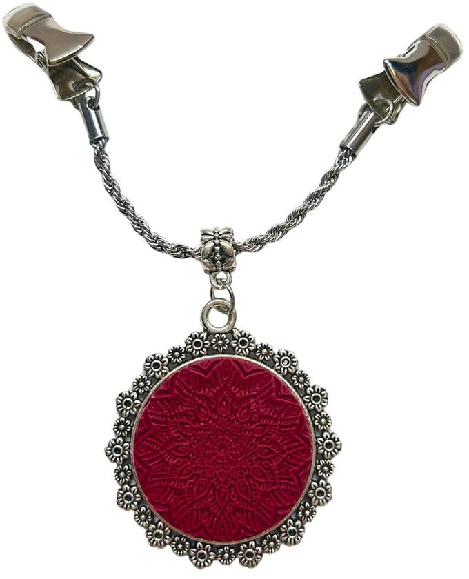 2 Love it Mandala Burgundy - Vestsluiting - Polymeerklei - Zilverkleurig
