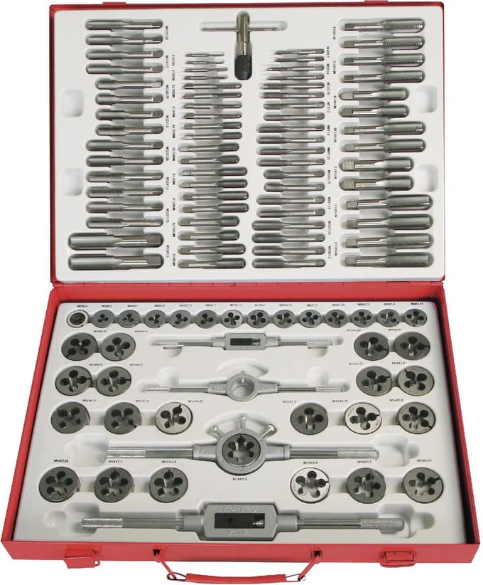 Professionele 110-dlg tap- en snijplaten set M2-M18 MW Tools SKC110ETM