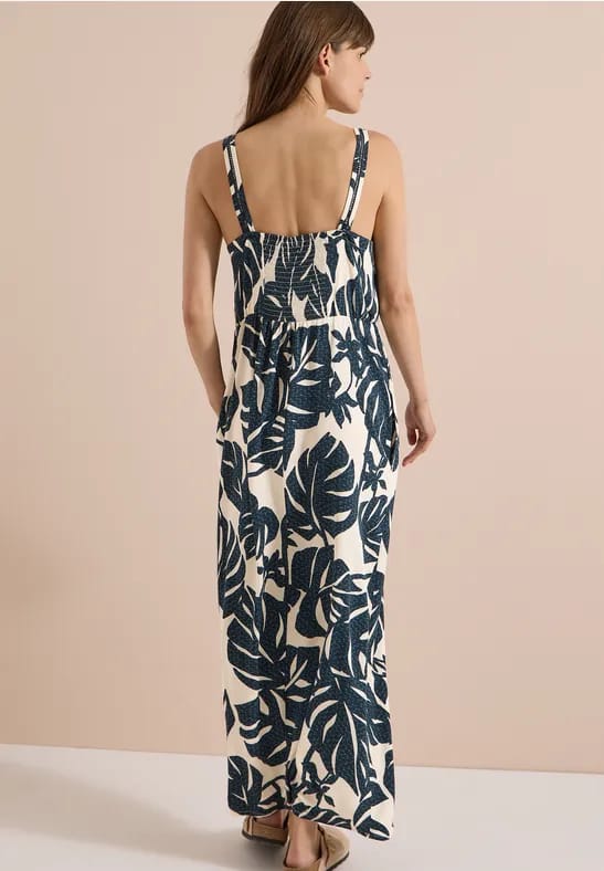 Maxi-jurk met V-hals en print