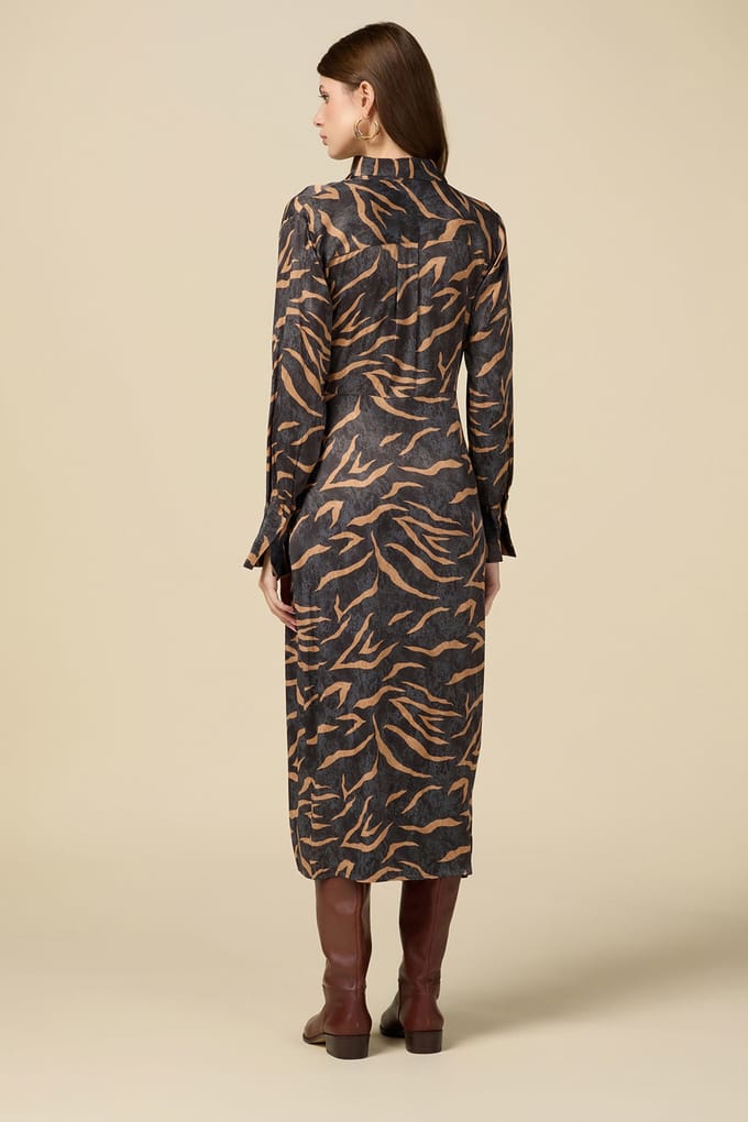 Oltre Wrap Midi Dress Grey Maat: 40 | Blousejurken Outlet | Dames | Grijs