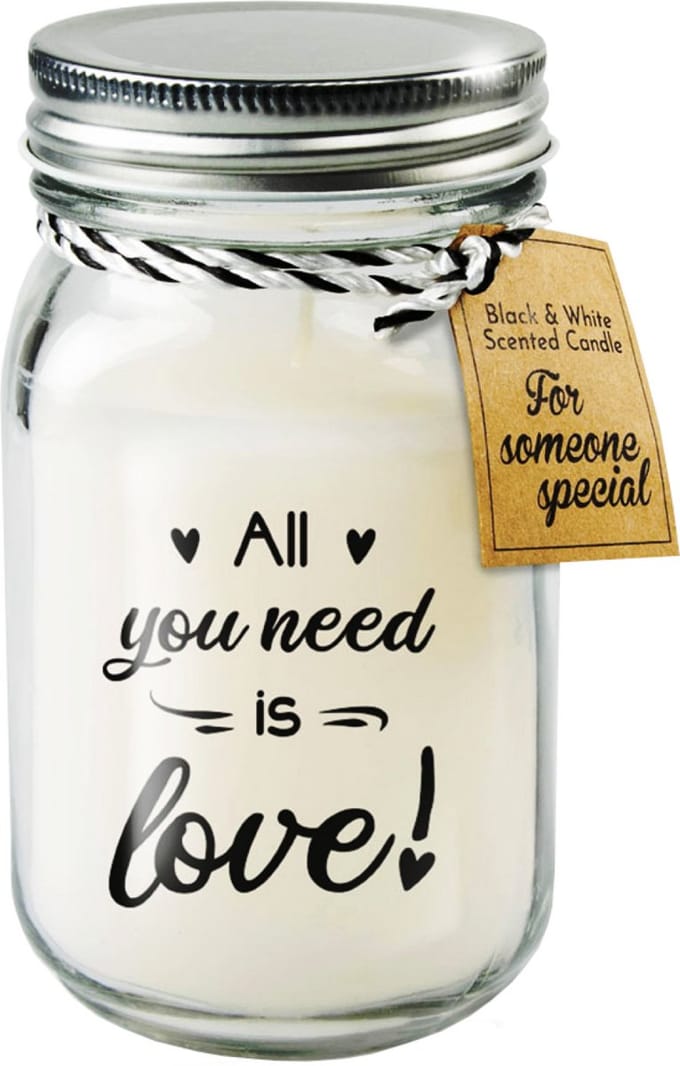 Black & White geurkaars - All you need is love