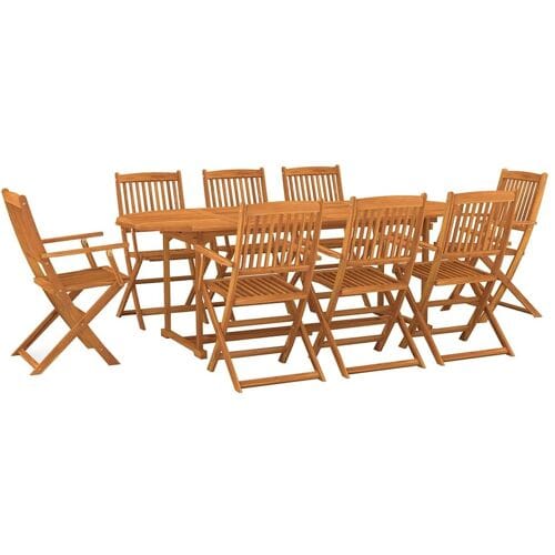 vidaXL - 9-delige - Tuinset - 220x90x75 - cm - massief - acaciahout