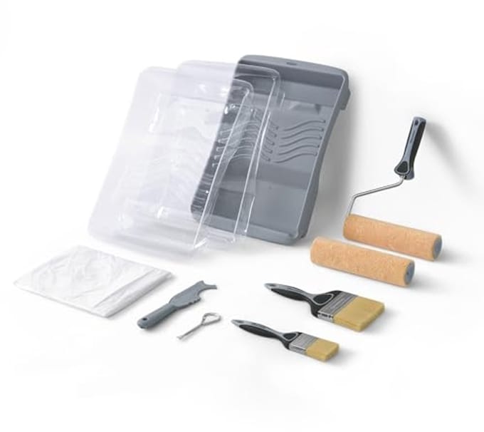 Verfroller Set - 22,5 cm Schilderrol Set met Microfiber Roller Cover en Borstel