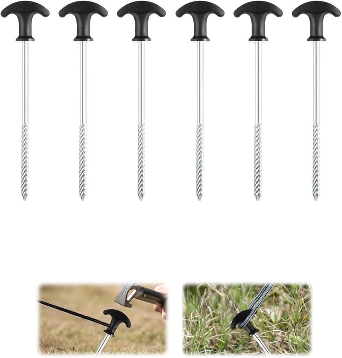 Doodadeals® - Schroefharingen – Schroefharingenset Camping – Tentharingen – 31 cm - Metaal - Set van 6