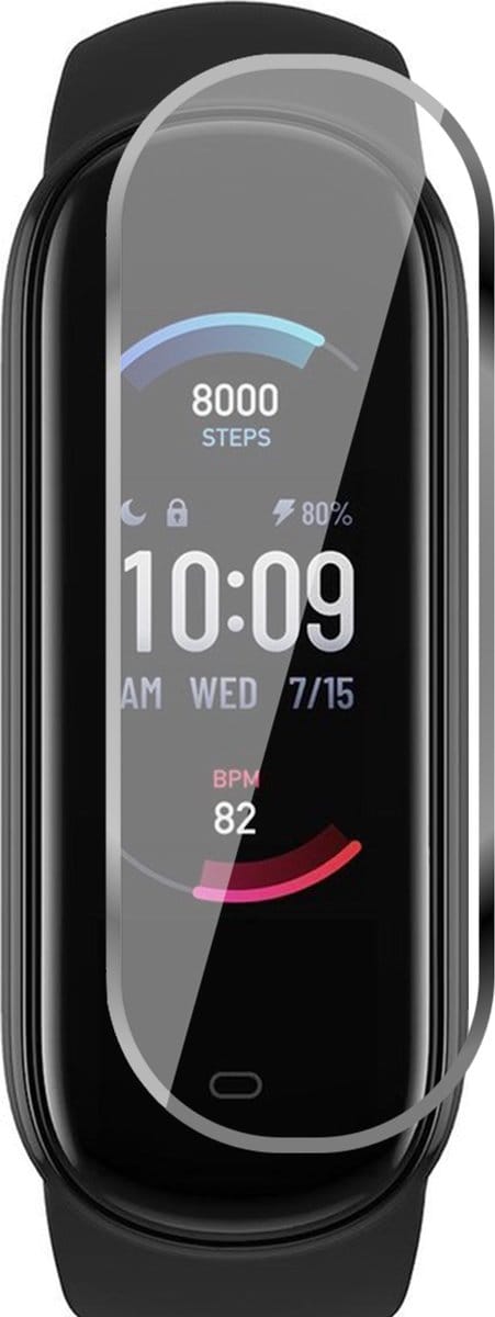 Screenprotector geschikt voor Amazfit Band 5 - Full Screen Protector PET FlexGuard