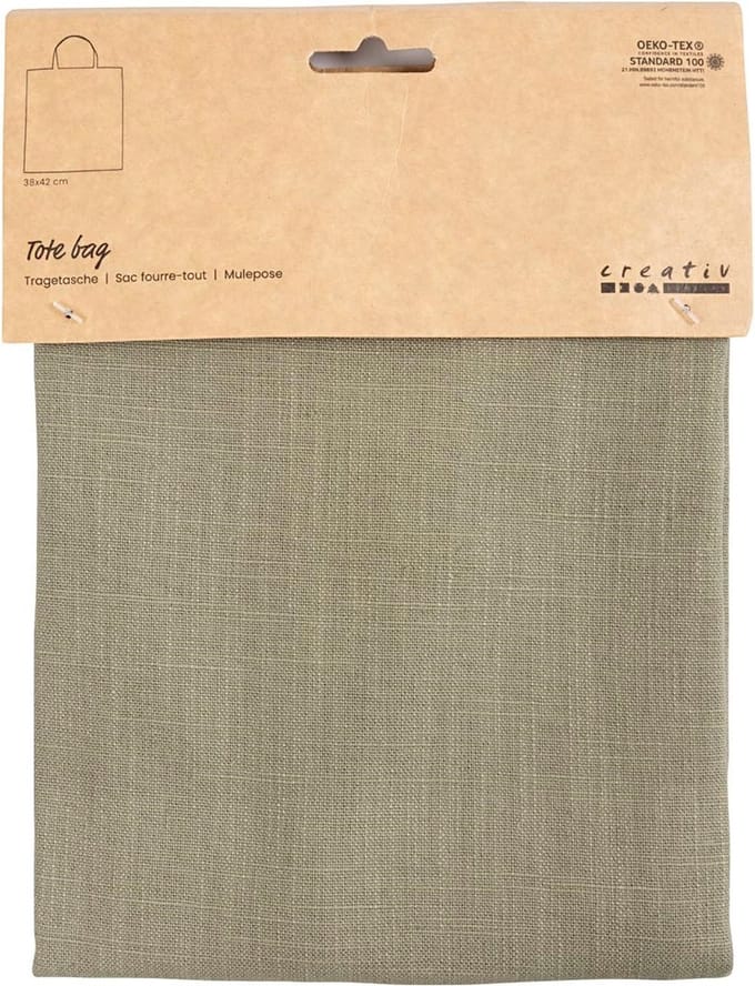 Creativ Company katoenen draagtas groen 38x42 cm - shopper om te versieren.