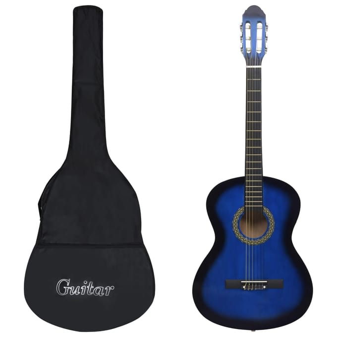 vidaXL - Gitaar - klassiek - beginner - met - tas - 4/4 - 39" - blauw
