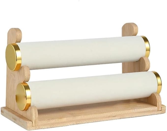 Sieradenorganisator Standaard - Armbandhouder Display - Sieraden Presenteren - Dubbellaags Ontwerp - 30x13.5x8 cm - Wit