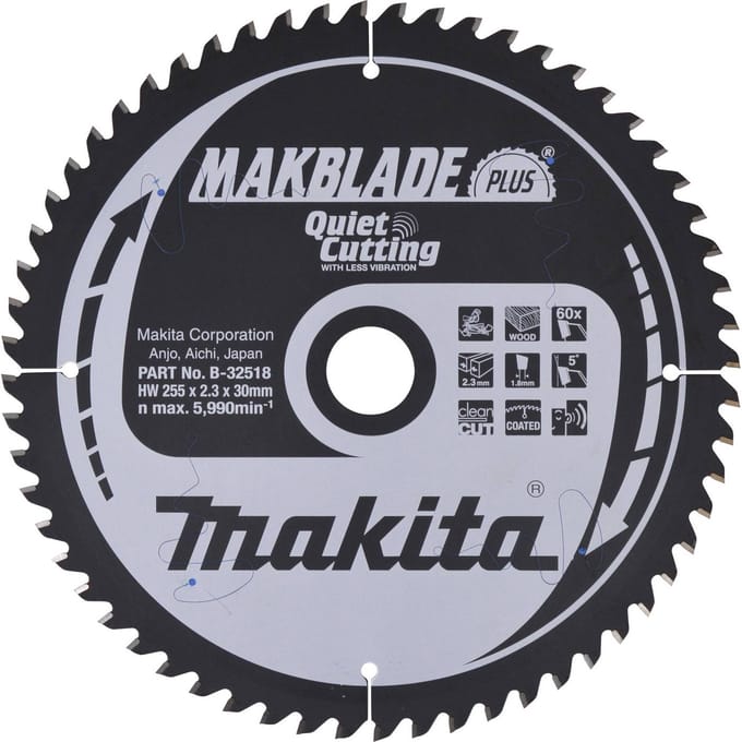 Makita B-32518 MAKBLADE B-32518 Cirkelzaagblad 255 x 30 x 2.3 mm Aantal tanden: 60 1 stuk(s)