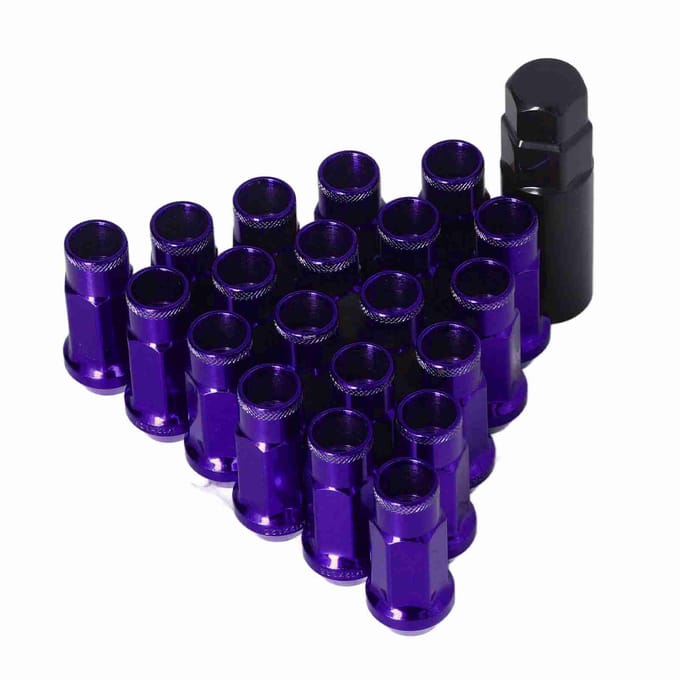 20 stuks M12x1.25 Metalen Wielmoeren Universele Autoaccessoires Vervanging voor Mitsubishi paars