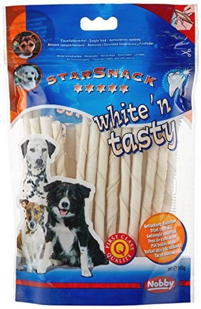 Nobby StarSnack Kauartikel voor honden - White, Kausticks, ca. 12,5 cm, 165 g