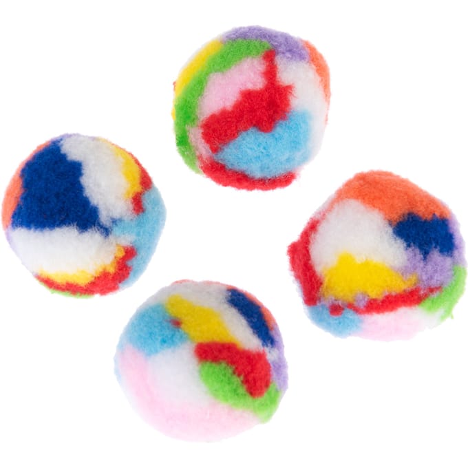 TIAKI Kattenspeelset Pluizige Ballen Set van 4