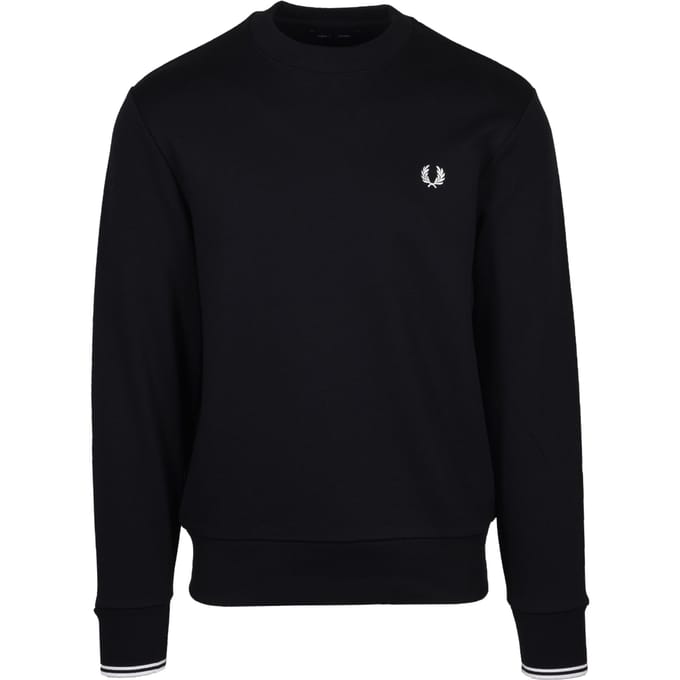 Men's Fred Perry Crew Neck Sweatshirt in Black