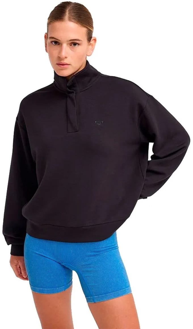 Roxy Rise&vibe Sweet Sweatshirt Met Rits Zwart S Vrouw