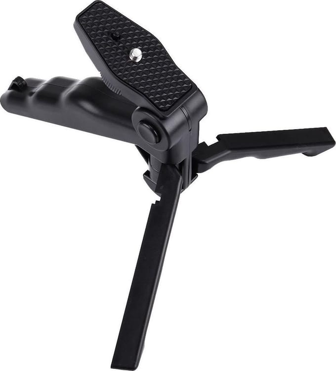 Shop4 - Actioncam Tripod - met Extra Stevige uitklapbare Poten Zwart
