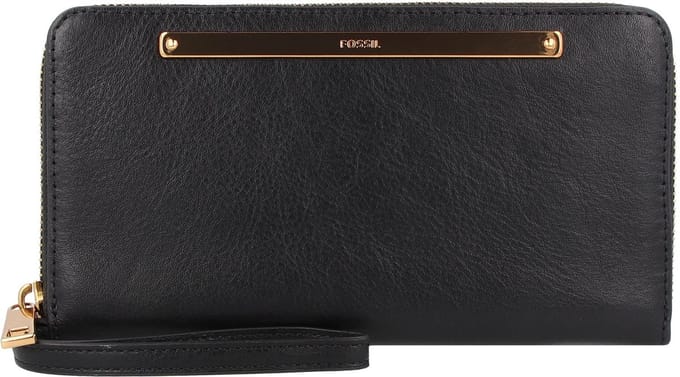 FOSSIL Portemonnee Liza Zip Around Clutch Black Zwart