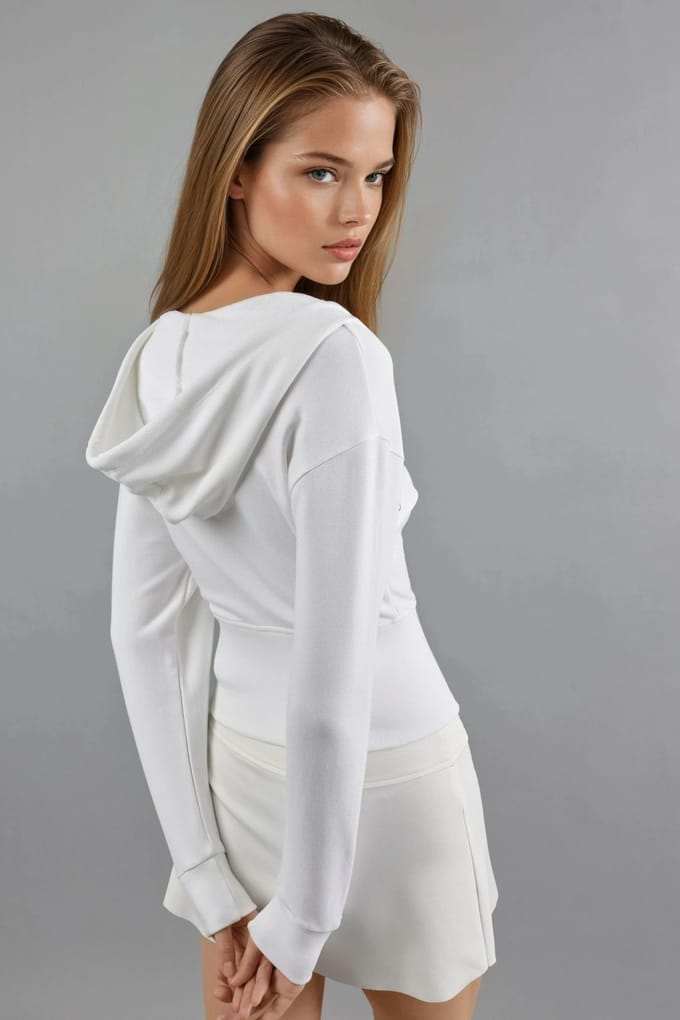 Hoody met lange mouwen en ritsjack
