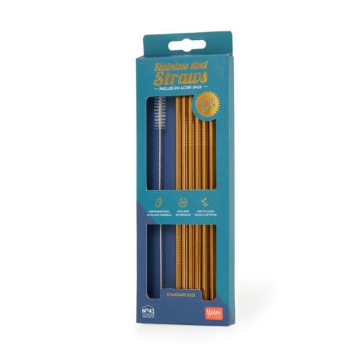 Legami rvs rietjes, formaat 25 cm., set à 6 stuks