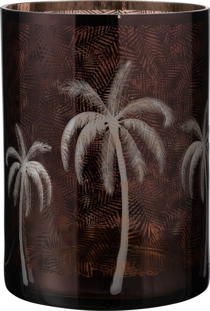 J-Line windlicht Palmboom - glas - bruin - extra large