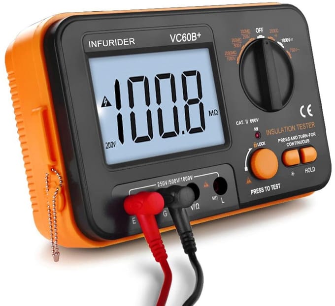 Digitale Isolatieweerstandstester met Instelbare Testspanning 250V 500V 1000V