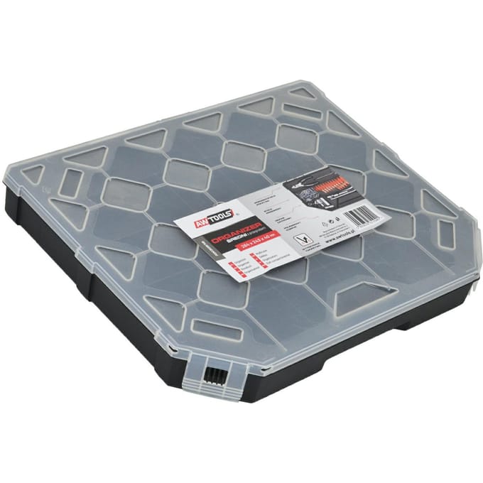 AWTOOLS - Organizer - 284x243x40mm - Sterk Polymeer - Transparante Deksel
