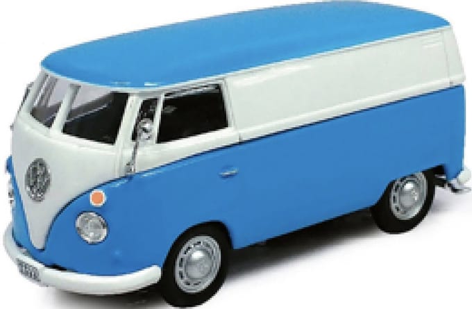 Cararama-Hongwell Volkswagen Samba - Modelauto - Schaal 1:43 - Licht Blauw/Wit
