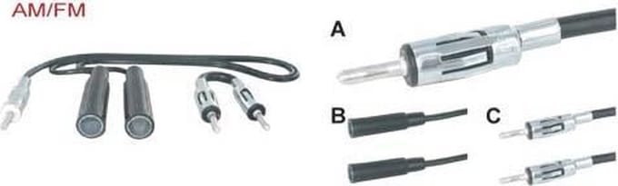 adapterkabel 20 cm Y splitter 1 x DIN M - DIN F + DIN M 2x